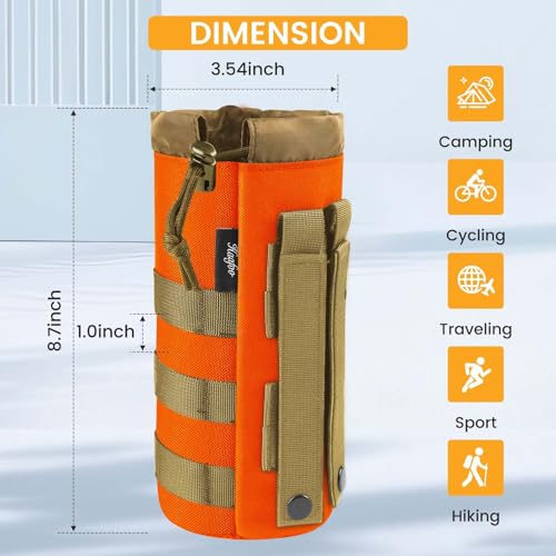 Molle Water Bottle Holder, Upgraded 1000D Nylon Tactical Molle Water Bottle Pouch, Sports Water Bottle Bag Bottom Mesh Lining Hydration Carrier for Camping, Climbing, Hiking and Travelling - color: Tan-Camo