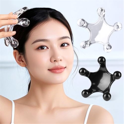 Trigger Point Massage Tools, 2 Pcs 5 Point Deep Tissue Manual Massager Handheld Body Massagers, Handheld Palm Pressure Point Massage Tool for Neck Shoulder Back Muscle Pain Relief (Transparent) - color: Transparent