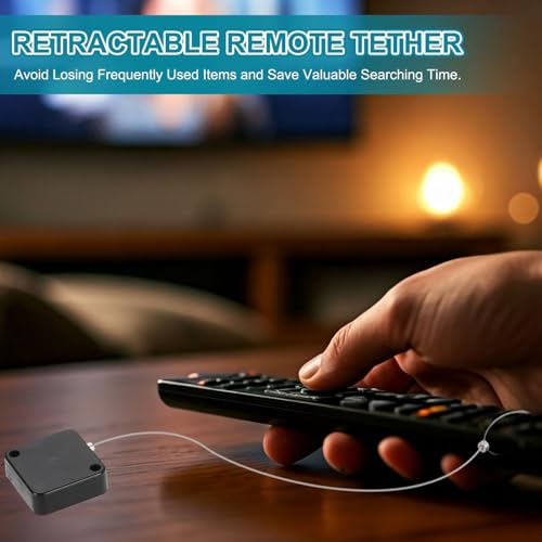 PATIKIL Retractable Remote Control Cable Tether (3.3ft / 1M, White)(5 Set) Square Remote Control Security Lanyard Lock Adjustable Locking Leash with Rope Locks, Suit for - TV/Tablets - color: White, size: 3.3ft