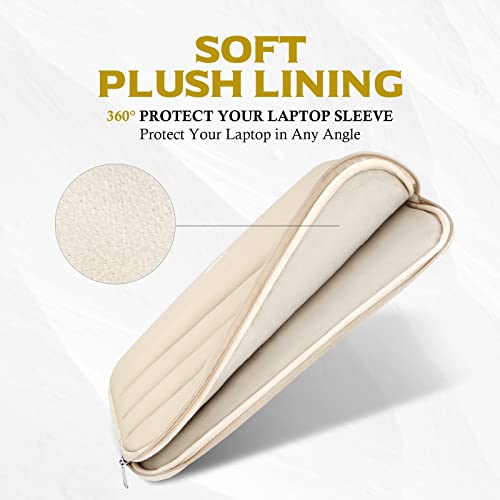 Bagasin 14-15.3 Inch Puffy Laptop Sleeve Case for MacBook Air 15.3 | Compatible with MacBook Air 15.3, MacBook Pro A1990 A1707, Dell XPS 15 Plus - color: Apricot yellow, size: 14