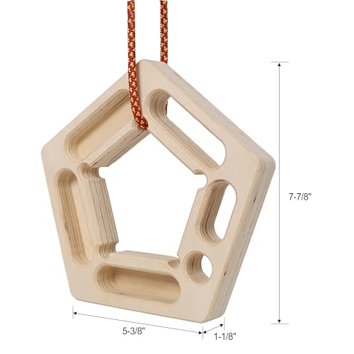 Climbing Hangboard Rock Climbing Fingerboard Wooden 2PACK Premium Grip Trainer for Novice & Seasoned Climbers Home Outdoor Use Non-Slip Durable Lightweight 250g with Installation Rope