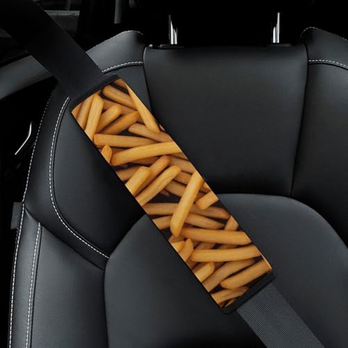 2 Pack Golden French Fries Car Seat Belt Pad Breathable Shoulder Harness Cover for Adult Use, Stroller Pushchair High Chair, Pressure Relief - color: Pattern 427