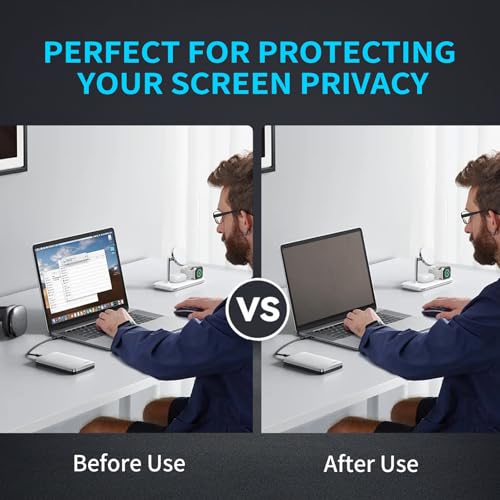 17 Inch Privacy Screen Filter for Laptop, 16:9 Aspect Ratio, Anti-Glare and Blue Light Blocking, Matte/Glossy Double-Sided