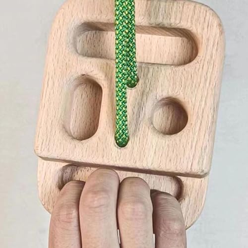 Climbing Hangboard Fingerboard Set - 2 Wooden Boards & Rope for Rock Climbing Training (12x15x4cm/4.7x5.9x1.6in)