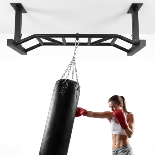 Generic 47 Inch Ceiling Mount Pull Up Bar Adjustable Height&Supports To 600 Lbs Upper Body Fitness Workout Bar for Home Gym Workout Strength Training Equipment