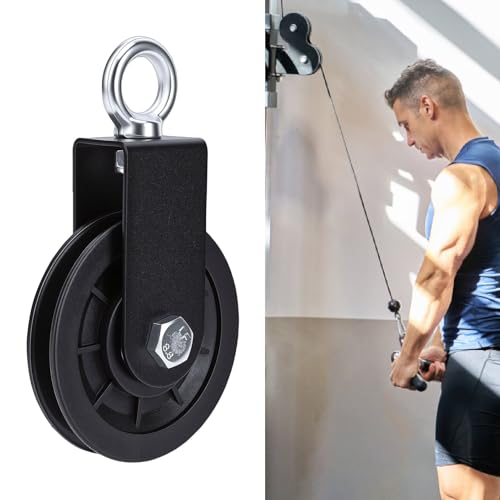 Diydeg Cable Pulley Wheel, 360 Rotatable Silent Detachable Traction Wheel, 440Lbs Load Mute Swivel Fitness Pulley for DIY Gym System, Equipment Replacement, Hoist