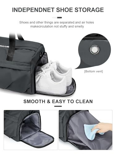 Gym Duffle Bag with Shoe Compartment for Women Men Sports Workout Carry on Weekend Overnight Bag, Grey - color: A8-grey -Large