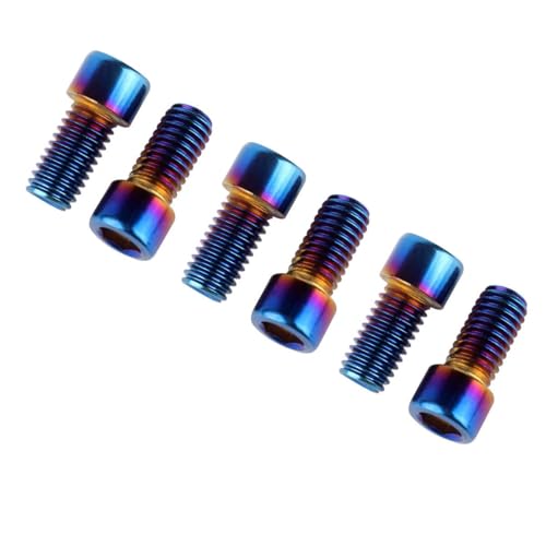 6Pcs Bike Screws M6x10 12 16 18 20 25 30 35mm Stainless Steel Socket Head Cap Allen Hex Bolt (Burnt Blue, M6 x12mm) - color: Burnt Blue, size: M6 x12mm