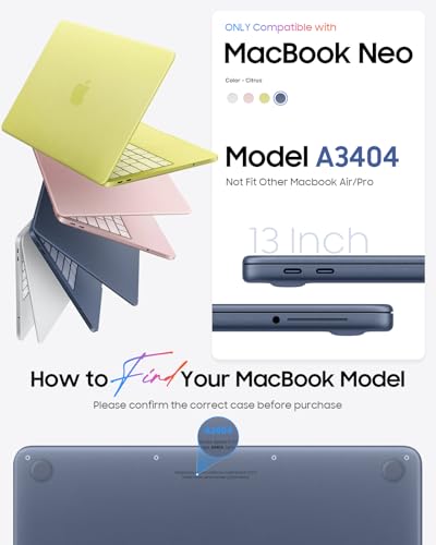 Fintie Case for MacBook Neo 13 Inch A3404 2026, Crystal Indigo | Snap-On Hard Shell Cover, Ultra-Thin, Slim Fit, Lightweight - color: Crystal Indigo