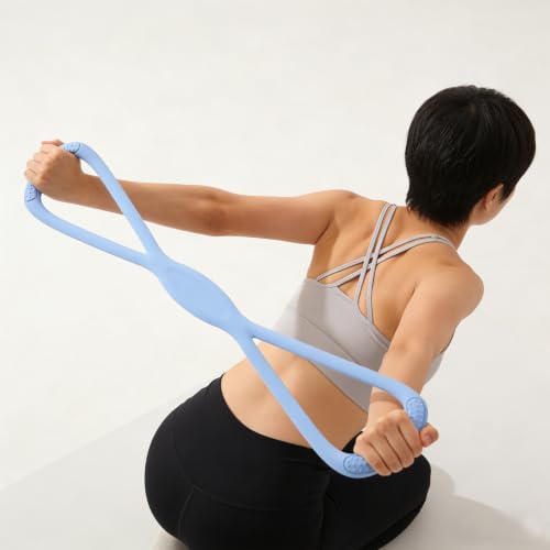 Figure 8 Resistance Band with Handles,-15LB Pull Rope for Shoulder & Back Stretching, Arm Toning, Posture Correction - Home Gym, Yoga, Resistance Bands for Women kkmilamila