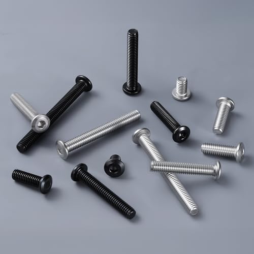 3/8-16 x 1 Bolt, 25PCS Flat Head Hex Socket Cap Screws Bolts, 304 Stainless Steel 18-8, Fully Threaded, with Hex Spanner - color: Silver, size: 3/8-16 x 1