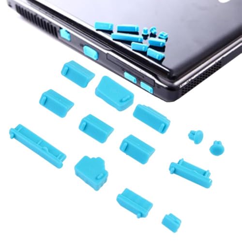 13Pcs/Set Protective Silicone USB RJ45 Port HDMI Interface Cover Anti-Dust Plug Dust Stopper Computer Accessories Dustproof Cover(Transparent) - color: transparent