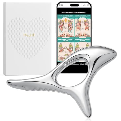 lifechill Trigger Point Massage Tools Pain Relief Deep Tissue, FSA Eligible | Metal Gua Sha Fascia Release Tools, Muscle Scraper Acupressure Tool for Pressure Point Massage, Lymphatic Drainage Massager