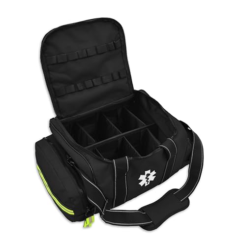 Lightning X Customizable Large EMT Medic First Responder EMS Trauma Jump Bag w/Embroidered Name - BLACK - color: Black