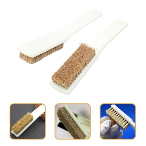 KALLORY 2pcs Boars Hair Cleaning Brush for Rock Climbing Holds with Sturdy Handle, 96-Hole Walnut Stone Scrubbing Tool for Outdoor Bouldering and Climbing Sports Supplies