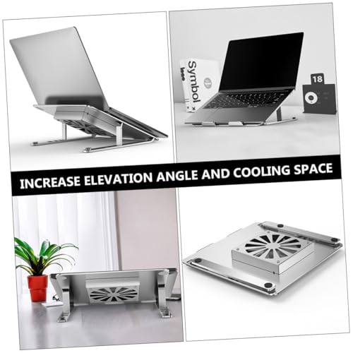 BESPORTBLE Aluminum Alloy Laptop Cooler Stand with RGB LED Fan Adjustable Height USB Cooling Pad for Gaming Laptops and Notebooks Silver