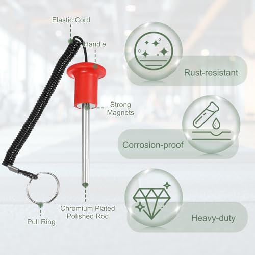 Gym Pin Weight Stack Pin Strength Training Lifting Equipment Replacement with Pull Rope Fitting for Club - color: Red, size: 0.3 x 3.1 Inch