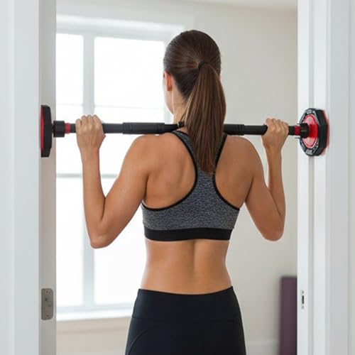 Adjustable Doorway Pull Up Bar for Home Gym - No Drilling Required, Portable Strength Training Bar with Comfortable Grip for Upper Body Workout - Fits Most Door Frames