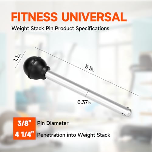 Weight Stack Pin Gym Pin Heavy Duty Replacement Weight Machine Pin for Fitness Universal Home Gym Exercise Machine Parts & Accessories,Pin Tensile 3/8 Diameter