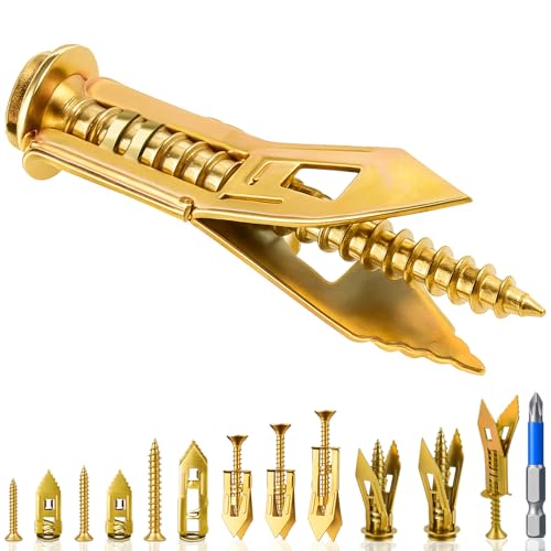 81 PCS Heavy Duty Self Drilling Drywall Anchor Kit (3 Sizes) - Holds 100LBS+ [2025 Upgraded] Metal Wall Anchors with Screws for TV Mounting, Cabinets, Shelves - No Drill Required