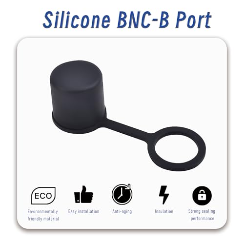 5 PCS BNC-B Port Anti-dust Plugs, Silicone Covers Caps Stoppers, Port Protector for Laptop, Phone, ID; 0.35" - size: BNC-B/Black/5 PCS