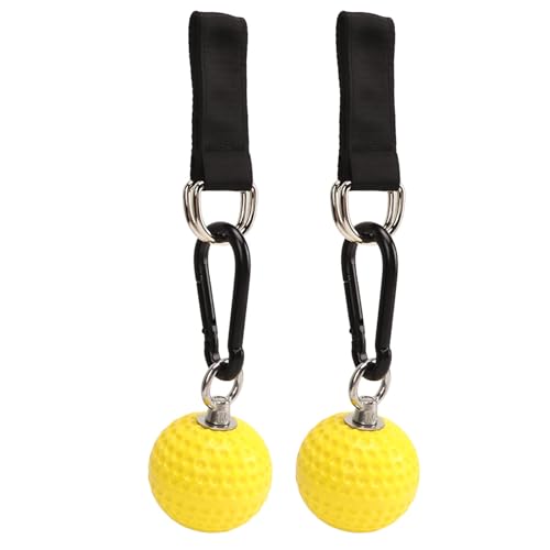 1 Pair Climbing Training Grip Balls with Stainless Steel Hooks and Ribbons, PU Slip-Resistant Material for Hand and Muscle Strength Training on Horizontal Bars