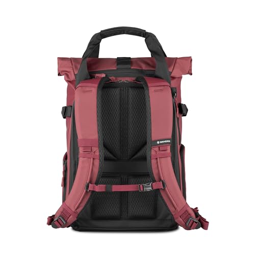 WANDRD PRVKE Rolltop 21L V4 Photography Bundle – Expandable Travel Camera Backpack with Essential Camera Cube and Laptop Sleeve - color: Rhone Burgundy, size: 21L (Photography Bundle), style: Rolltop