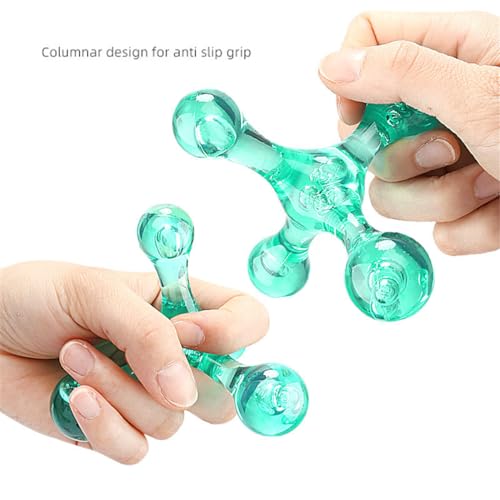 Trigger Point Massage Tools, 2 PCS 4 Point Manual Deep Muscle Tissue Trigger Massager, Handheld Palm Pressure Point Massage Tool, for Neck Shoulder Back Muscle Pain Relief (Blue) - color: Blue