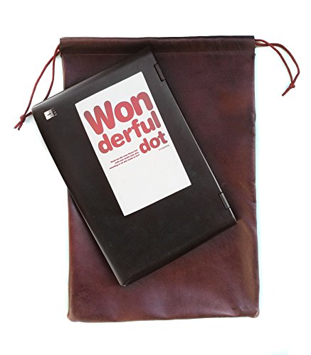 Multiple use Lambskin Leather Pouch with Drawstrings: (Brown, 32 cm X 43 cm) - color: Brown