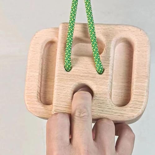 Climbing Hangboard Fingerboard Set - 2 Wooden Boards & Rope for Rock Climbing Training (12x15x4cm/4.7x5.9x1.6in)