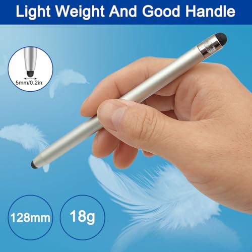 2 Pack Stylus Pens for Touch Screens, High Sensitivity Precision Capacitive Stylus Pen Compatible with iPad iPhone Samsung Tablets All Universal Touchscreen Devices with 4 Rubber Tips (Blue,Black) - color: Blue+Black