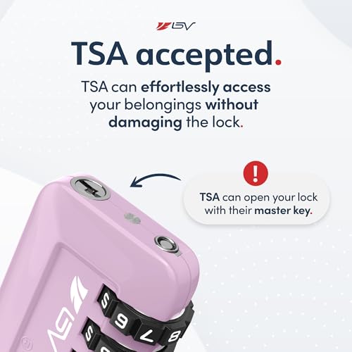 TSA Accepted Luggage Travel Lock, Set-Your-Own Combination Lock for School Gym Locker, Luggage Suitcase Baggage Locks, Filing Cabinets, Toolbox, Case (Purple, 1 Pack) - color: Purple 1-Pack