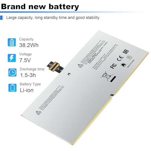 Fancy Buying G3HTA027H DYNR01 Laptop Battery Replacement for Microsoft Surface Pro4 Pro 4 1724 12.3 inch Tablet DYNRO1 G3HTA026H G3HTA027H (7.5V 38.2Wh 5087mAh) - size: 8.15*3.9*0.12inch
