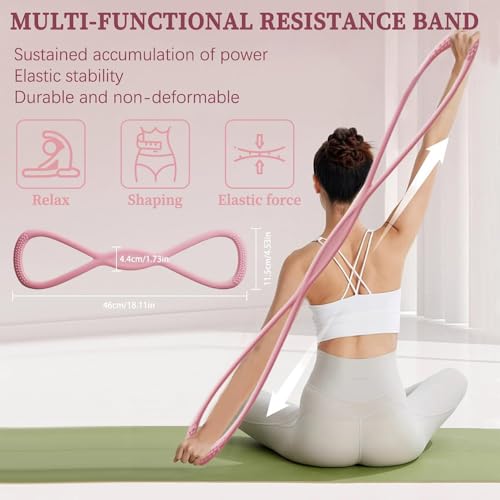Figure 8 Resistance Band, for Women Men Arms Back Shoulder Stretch | Resistance Bands for Arms, Stretch Bands for Exercise, Elastic Fitness Bands Exercise Band for Home Yoga Gym Workout
