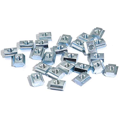 30pcs 2020 Series Sliding T Nuts Metric M5 Thread Slide in Hammer Head T-Nut for Standard 6mm T-Slot Aluminum Extrusion Profile （2020 Series M5） - size: 2020 Series M5