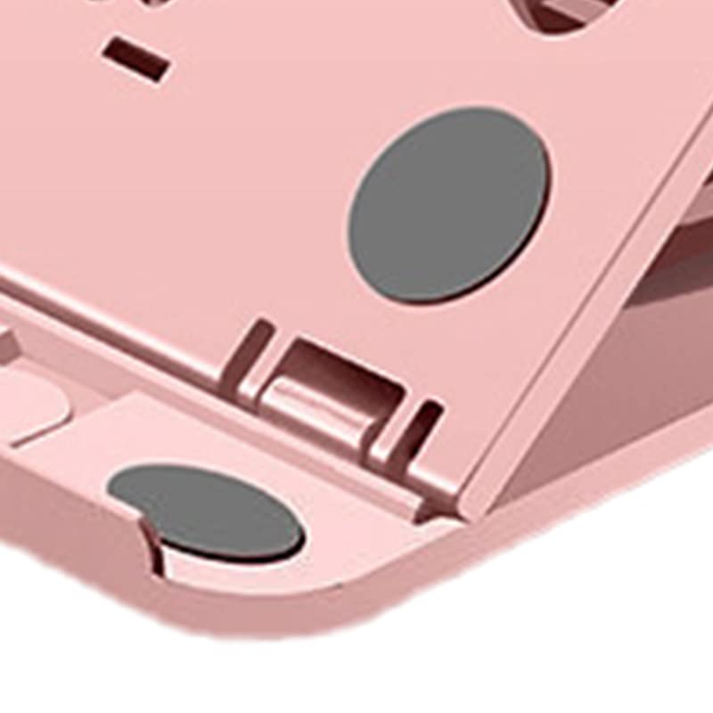 SUNGOOYUE Laptop Stand, 8 Angle Adjustable Foldable 360 Degree Rotating with Hollow Design for Office Home Classroom, Ergonomic Non Slip PP ABS Silicone Material (Pink) - color: Pink