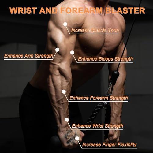 Forearm Strengthener & Wrist Roller - Forearm Exercise Wrist/Arm Blaster, Wrist Forearm Muscle Strength Training Grip Handle with Steel Chain for Gym and Home