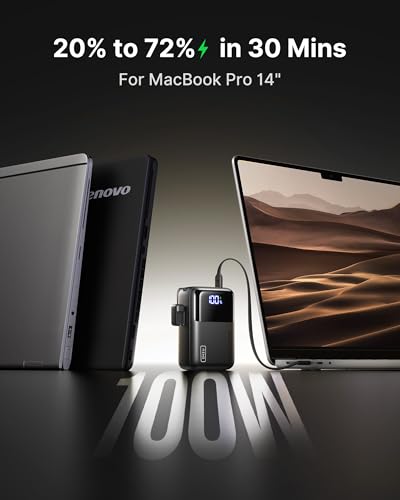 INIU Laptop Power Bank, Smallest 25000mAh 100W Fast Charging Battery Pack | USB C-Cable, Flight-Safe, Travel Essentials, Portable Charger for MacBook Pro, Dell, Steam Deck, iPhone etc, Metallic Silver - color: Metallic Silver