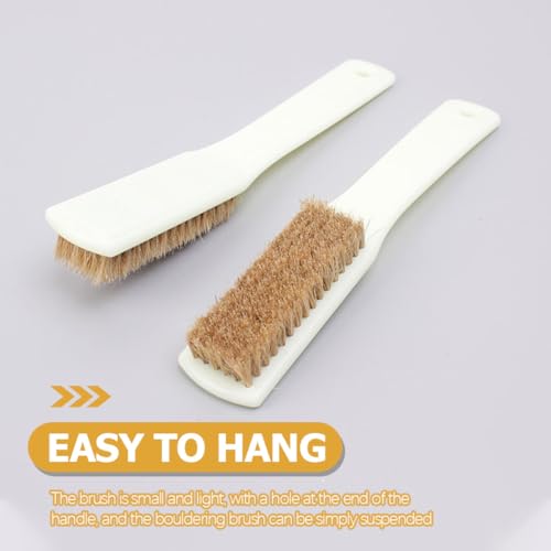 2pcs Climbing Brush Boars Hair Rocks Cleaner with Sturdy Handle for Bouldering and Outdoor Sports Rock Cleaning