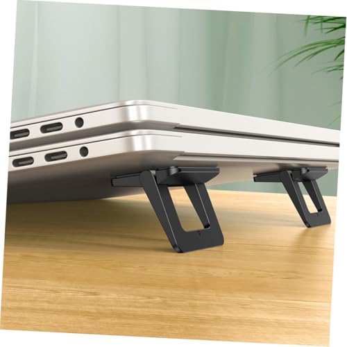 Zerodeko 2pcs Foldable Mini Laptop Holder Stand for Desk, Portable Notebook Riser with Ventilated Cooling, Compact Heightening Support for Travel and Work