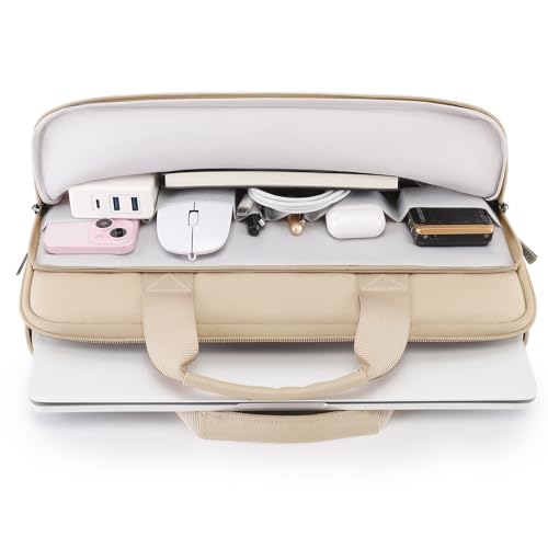 DOMISO 17 inch Laptop Sleeve Protective Case Cover Compatible with 17-17.3 inch HP Dell ASUS Lenovo Chromebook,Waterproof Computer Cases Bag with Handle,Beige - color: Beige, size: 17-17.3 inch
