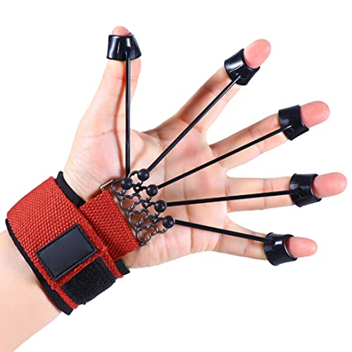 Finger Stretcher Exerciser Grip Strength Trainer 60lb Finger Extensor Trainer Finger Resistance Band Finger Strengthener for Hand Red 18x5 Cm