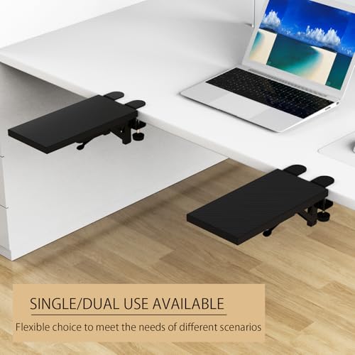 Sisyphy Ergonomics Desk Extender Tray, 11.8x5.9" Punch-Free Clamp on, Foldable Keyboard Drawer Tray, Table Mount Arm Wrist Rest Shelf, Computer Elbow Arm Support - color: White, size: 5.9*11.8"(30*15cm)