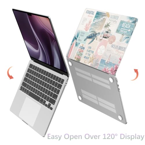 Compatible with MacBook Pro 14 inch Case Sea Turtle Beach | M5 M4 M3 M2 M1 2026-2021 A3427 A3426 A3434 A3112 A3185 A3401 A2918 A2992 A2779 A2442 | Cute Protective Hard Shell Matte Cover - color: Beach G, size: MacBook Pro 14 inch
