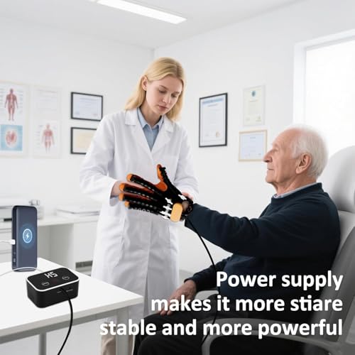 Rehabilitation Robot Gloves, Finger Exerciser for Stroke Recovery Hand Glove Equipment Hand Function Rehabilitation (Orange Right Hand 2X-Large) - size: Right Hand 2X-Large