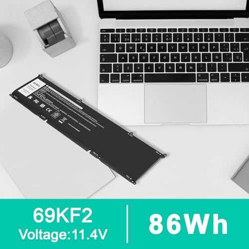 69KF2 Laptop Battery for Dell XPS 15 9500 9510 9520 Precision 5550 5560 5570 Alienware M15 M17 R3 R4,for Inspiron 7510 7610 P87F P91F,G15 5510 5511 5515 5520 5521,G7 7500 70N2F,M59JH,8FCTC, DVG8M - size: 69KF2 13.23 5.63 0.98