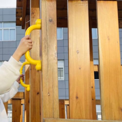 Qianly 2 Pieces Climbing Frame Handles Sturdy Construction Kids Climbing Handle Heavy Duty Playset Grips for Young Children, Orange - color: Orange
