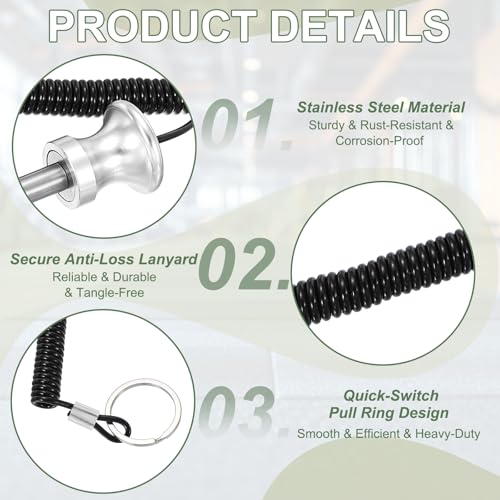 Weight Stack Pin, Weight Gym Pin Strength Training Equipment Replacement with Pull Rope for Commercial Home - color: Silver, size: 0.4 x 4.7 Inch