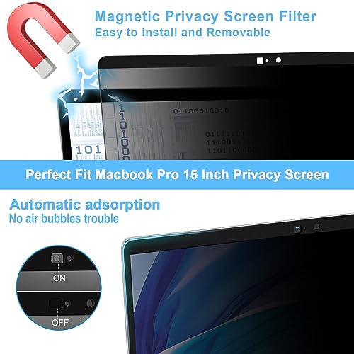 ZOEGAA Privacy Screen Protector for MacBook Pro 15 Inch (2012-2015). | 1 Install Ways; Anti Bule Light/Glare; Compatible With MacBook Pro 15 Inch Model (A1278 A1286 A1398); - size: MacBook Pro 15 inch (2012-2015)