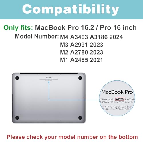 ProCase Slim case for MacBook Pro 16 Inch -Crystal | Translucent Hard Shell Shockproof Cover for 2026 2025-2021 MacBook Pro M5 M4 M3 M2 M1 Pro/Max - color: Crystal